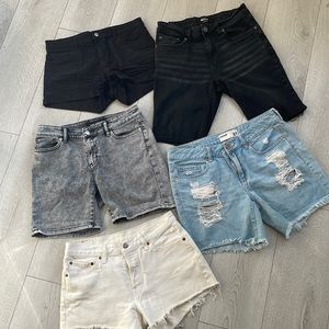 5x pairs of jean shorts - Bluenotes, Garage, Joe Fresh, Levi Strauss, H&M